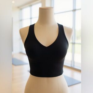 PINK Victoria's Secret Black Racerback Sports Bra w/ embroidered straps